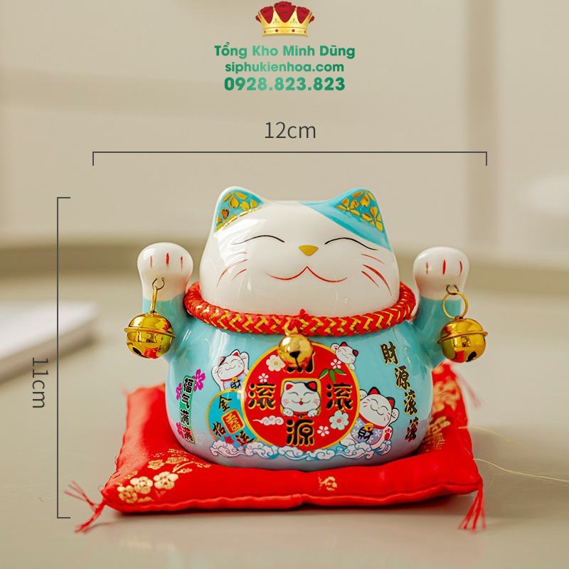 Mèo Thần Tài May Mắn Size 11cm - Sỉ Phụ Kiện Hoa Mèo Thần Tài May Mắn Size 11cm - Ảnh 2