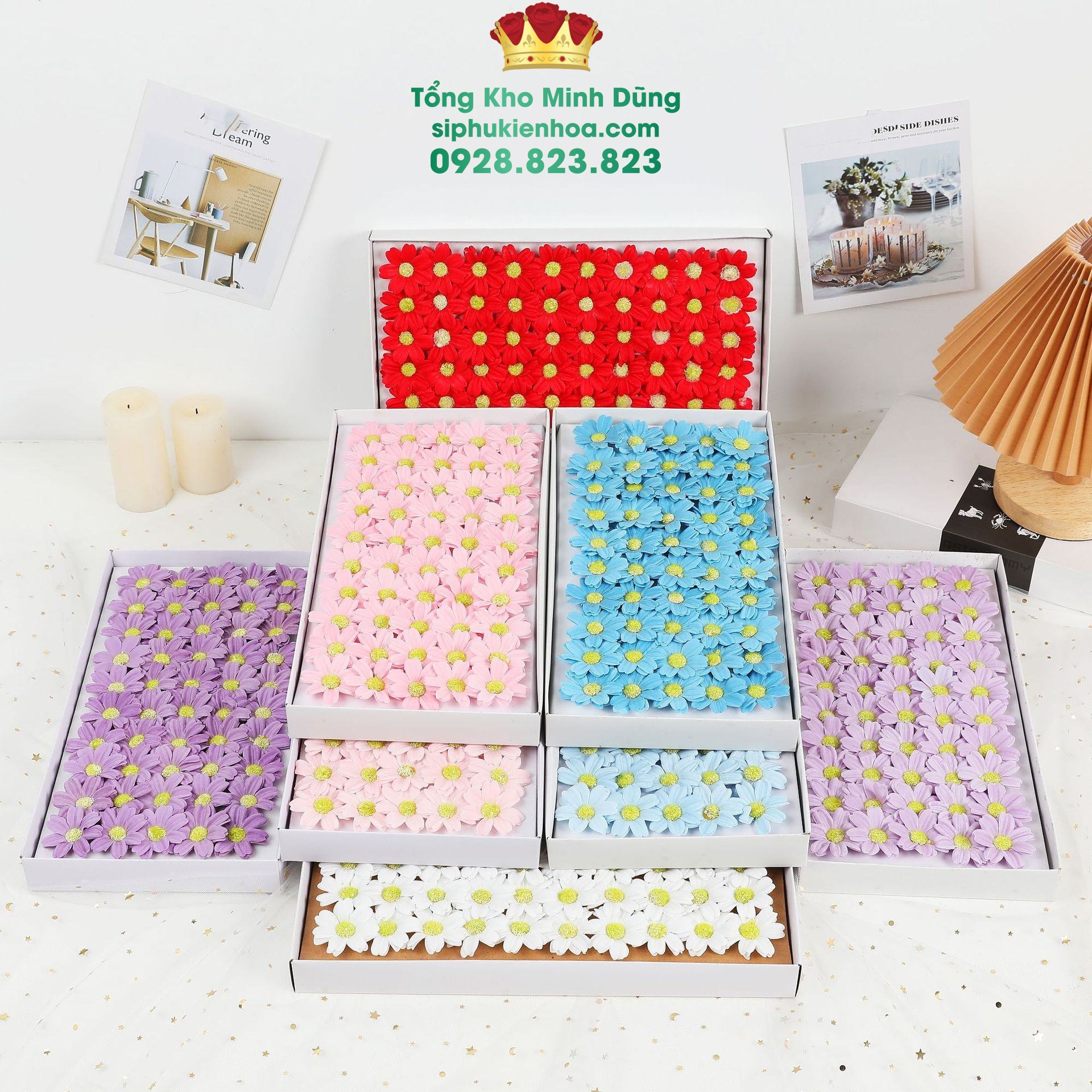 Hoa Cúc Cánh Tim Cao Cấp - Sỉ Phụ Kiện Hoa Hoa Cúc Cánh Tim Cao Cấp