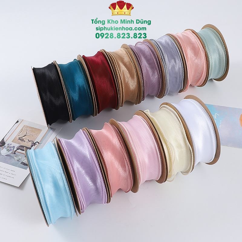 Ruy Băng Voan Viền Cao Cấp - Sỉ Phụ Kiện Hoa Ruy Băng Voan Viền Cao Cấp