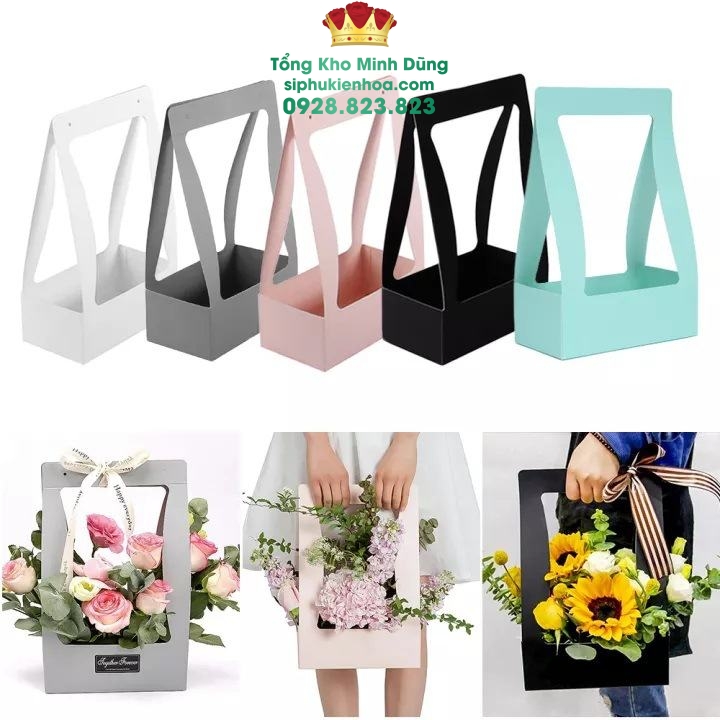 Giỏ Giấy Cắm Hoa Hình Chữ Nhật Cao Cấp(Set 10 Cái) - Sỉ Phụ Kiện Hoa Giỏ Giấy Cắm Hoa Hình Chữ Nhật Cao Cấp(Set 10 Cái)