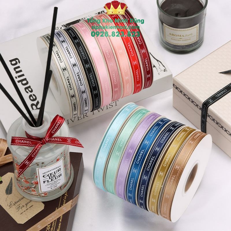 Ruy Băng Chữ Chanel 1Cm Cao Cấp - Sỉ Phụ Kiện Hoa Ruy Băng Chữ Chanel 1Cm Cao Cấp - Ảnh 3