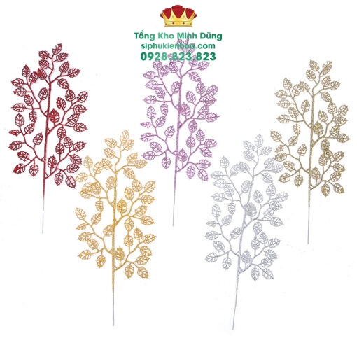 Lá Lưới Nhũ Kim Tuyến (Set 10 cành)