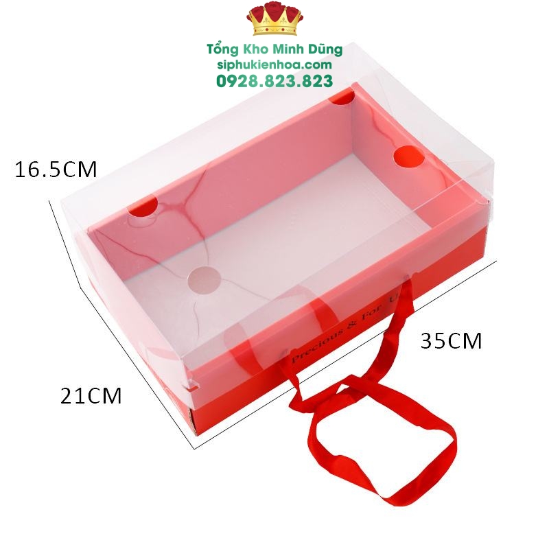 Túi Nắp Mika Trong Đựng Quà Có Quai Xách Cao Cấp ( Set 5 Cái) - Sỉ Phụ Kiện Hoa Túi Nắp Mika Trong Đựng Quà Có Quai Xách Cao Cấp ( Set 5 Cái)