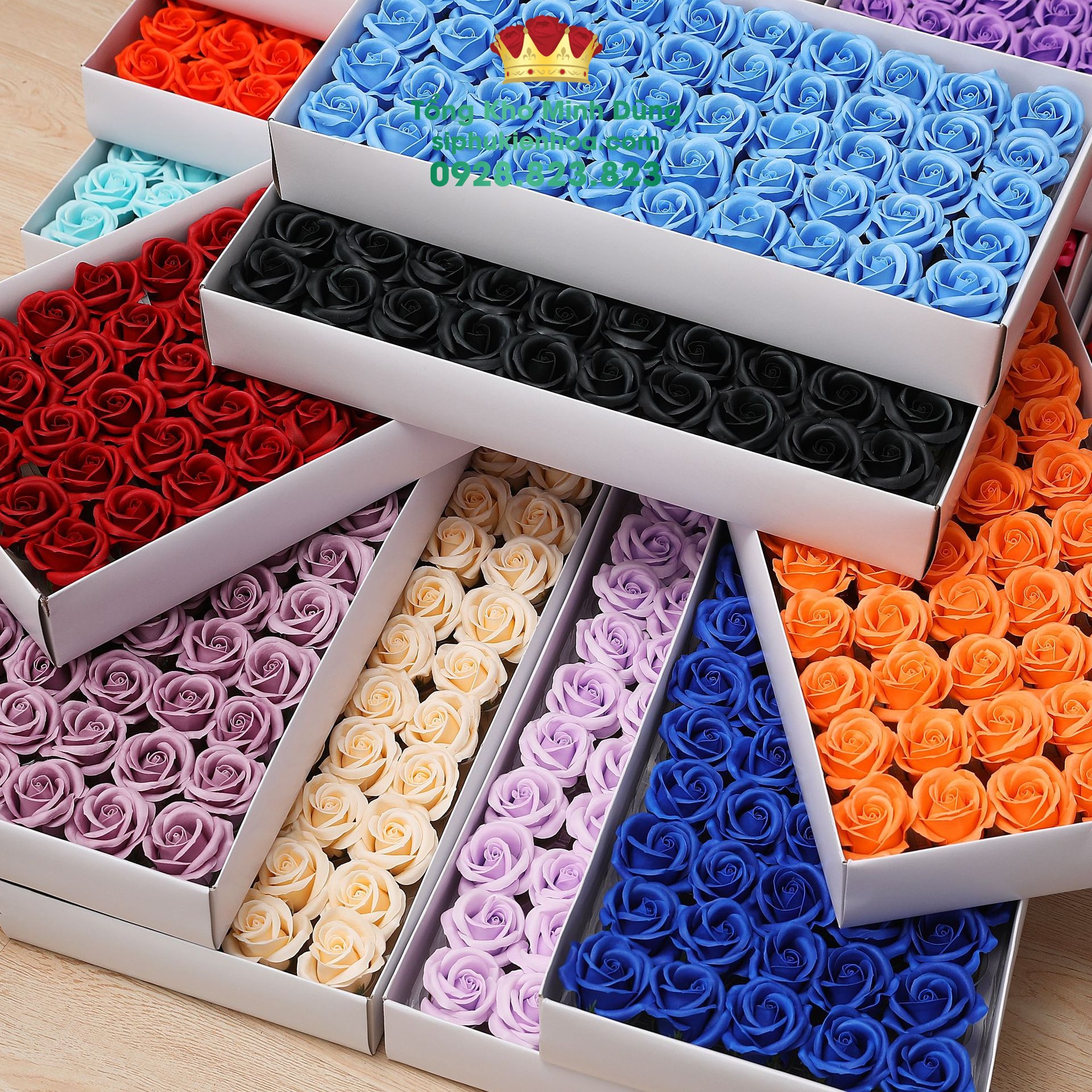 Đầu Bông Hoa Sáp 4 Lớp Cánh Tròn Cao Cấp - Sỉ Phụ Kiện Hoa Đầu Bông Hoa Sáp 4 Lớp Cánh Tròn Cao Cấp - Ảnh 4