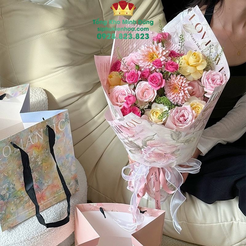 Giấy Họa Tiết Sơn Mài Cao Cấp - Sỉ Phụ Kiện Hoa Giấy Họa Tiết Sơn Mài Cao Cấp - Ảnh 4