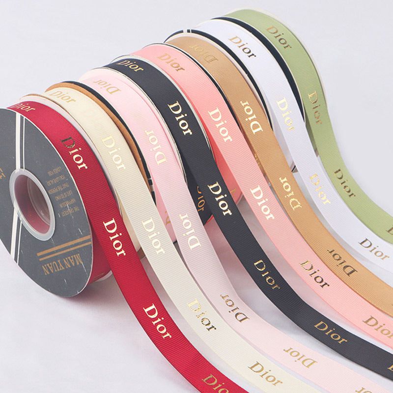 Ruy Băng Chữ Nhũ Vàng Dior Gân Cao Cấp
