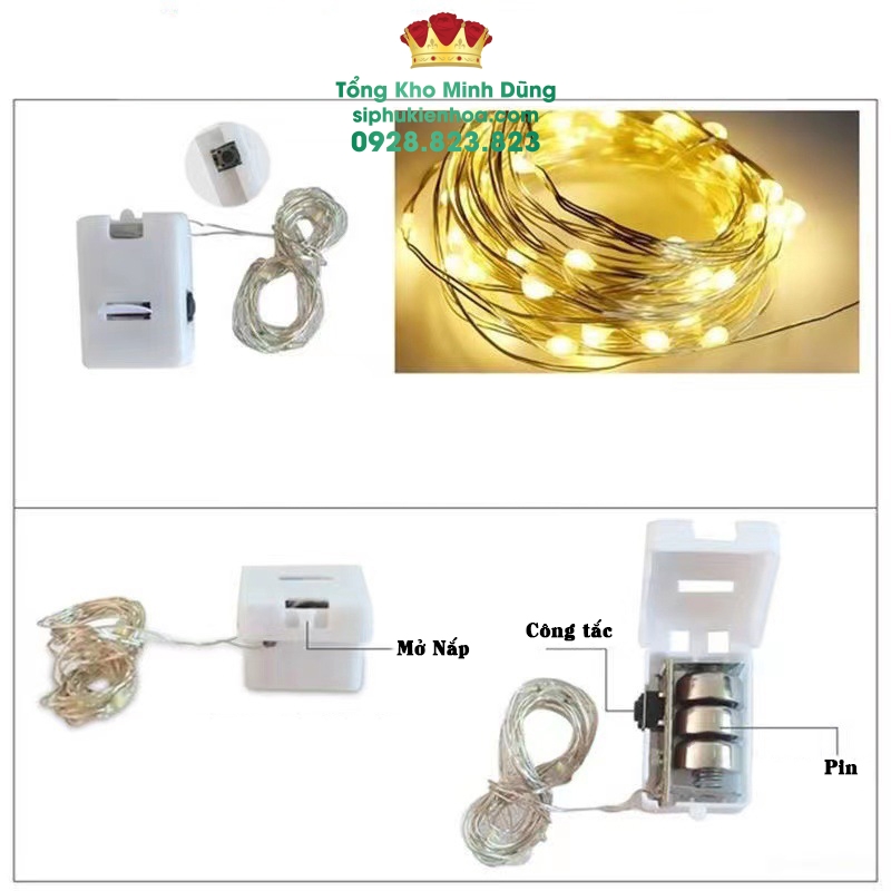 Set 10 Đèn Led Đom Đóm Cao Cấp (2 Mét) - Sỉ Phụ Kiện Hoa Set 10 Đèn Led Đom Đóm Cao Cấp (2 Mét) - Ảnh 2