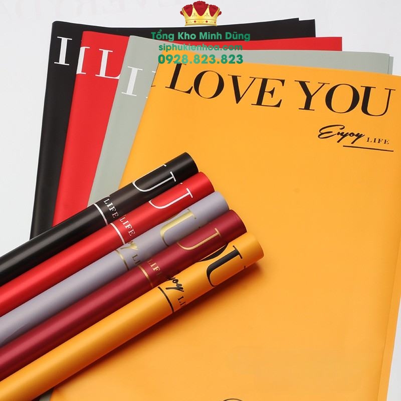 Giấy 2 Mặt Họa Tiết Tình Nhân I Love You Cao Cấp - Sỉ Phụ Kiện Hoa Giấy 2 Mặt Họa Tiết Tình Nhân I Love You Cao Cấp