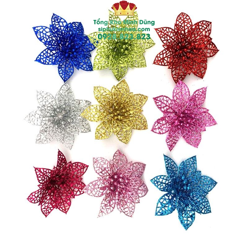 Hoa Lưới Nhũ (set 10 bông) - Sỉ Phụ Kiện Hoa Hoa Lưới Nhũ (set 10 bông)
