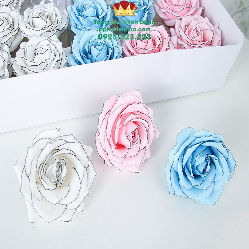 Đầu Bông 7L Viền Cánh Vip Cao Cấp (Hộp 18 Bông) - Sỉ Phụ Kiện Hoa Đầu Bông 7L Viền Cánh Vip Cao Cấp (Hộp 18 Bông)