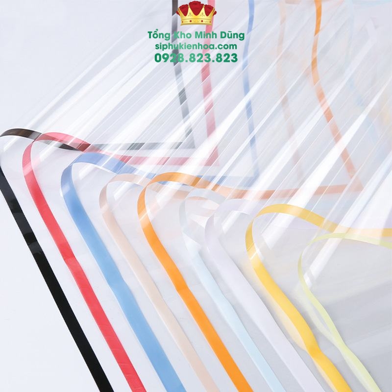 Giấy Kiếng Trong Viền Màu Cao Cấp - Sỉ Phụ Kiện Hoa Giấy Kiếng Trong Viền Màu Cao Cấp