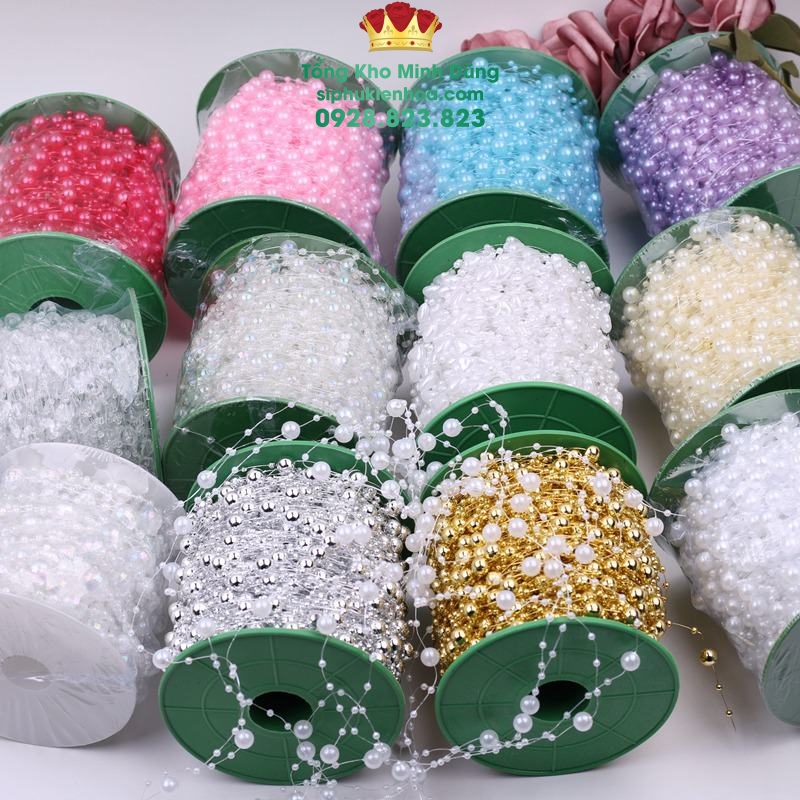 Dây Chuỗi Ngọc Trai Cao Cấp (1 Cuộn) - Sỉ Phụ Kiện Hoa Dây Chuỗi Ngọc Trai Cao Cấp (1 Cuộn) - Ảnh 3