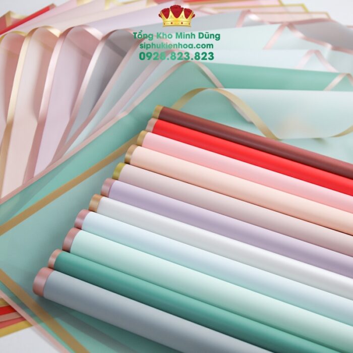 Giấy 1 Mặt Họa Tiết Viền Đồng Cao Cấp