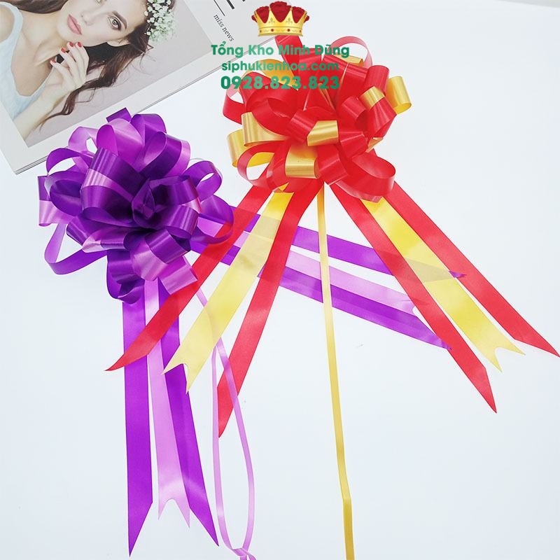 Nơ Rút Tú Cầu Lớn Cao Cấp - Sỉ Phụ Kiện Hoa Nơ Rút Tú Cầu Lớn Cao Cấp