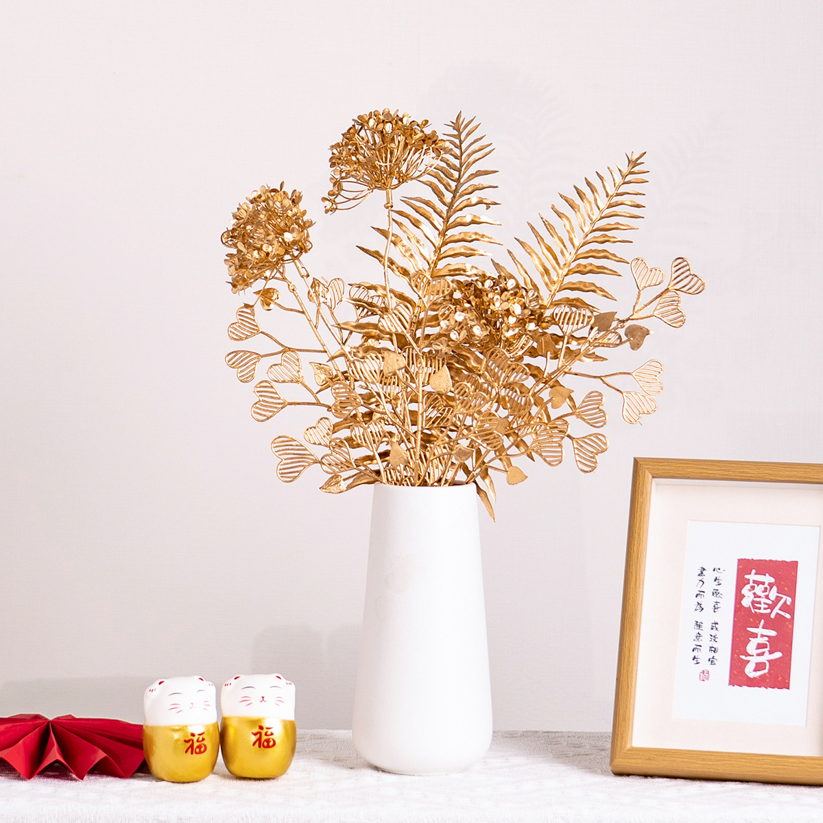 Tú Cầu Nhũ Vàng - Set 10 Cành - Sỉ Phụ Kiện Hoa Tú Cầu Nhũ Vàng - Set 10 Cành - Ảnh 2