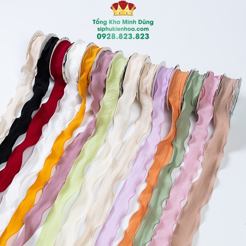 Ruy Băng Voan Bèo Cao Cấp - Sỉ Phụ Kiện Hoa Ruy Băng Voan Bèo Cao Cấp