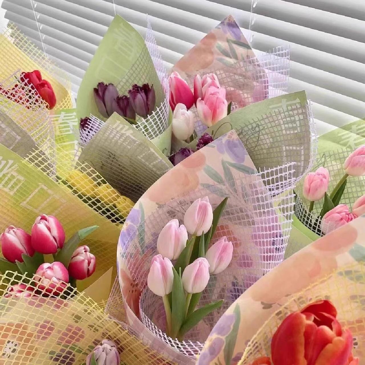 Lưới Ô Vuông Gói Hoa Cao Cấp - Sỉ Phụ Kiện Hoa Lưới Ô Vuông Gói Hoa Cao Cấp - Ảnh 3