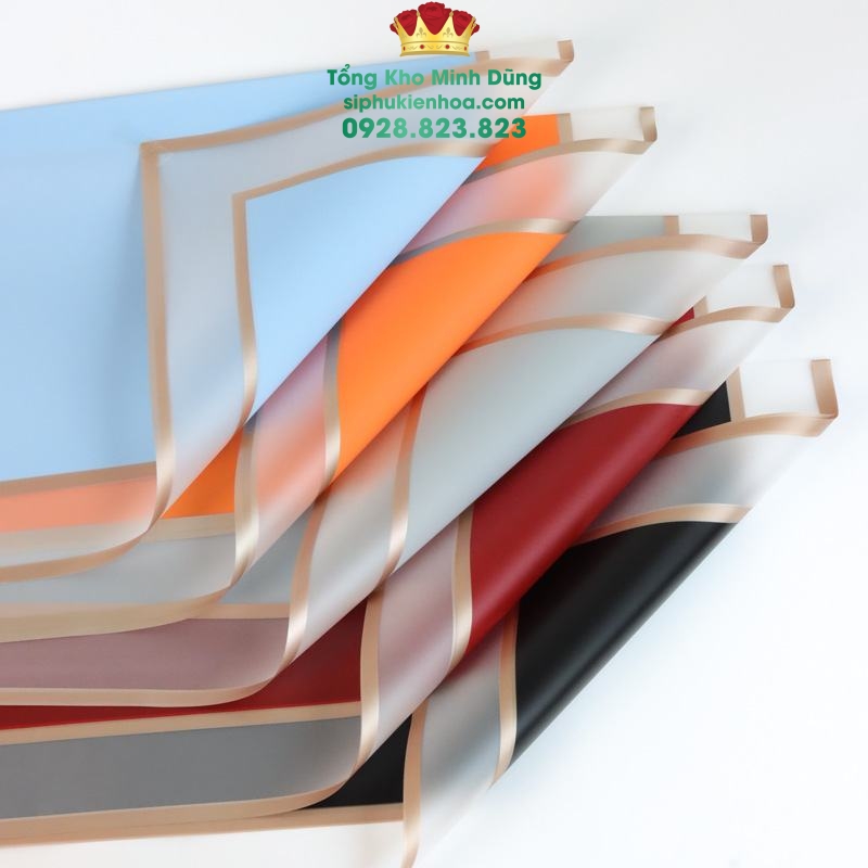 Giấy 1 Mặt Họa Tiết 2 Viền Đồng Cao Cấp - Sỉ Phụ Kiện Hoa Giấy 1 Mặt Họa Tiết 2 Viền Đồng Cao Cấp