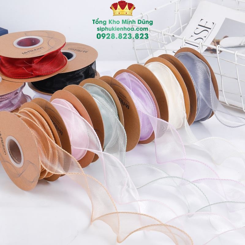 Ruy Băng Voan Viền Cao Cấp - Sỉ Phụ Kiện Hoa Ruy Băng Voan Viền Cao Cấp - Ảnh 3