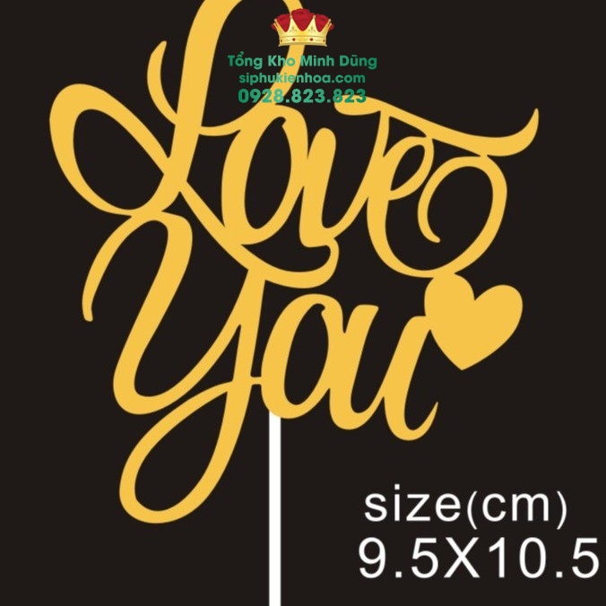 Toper Chữ Love You Cao Cấp (1 Bịch 10 Cái) - Sỉ Phụ Kiện Hoa Toper Chữ Love You Cao Cấp (1 Bịch 10 Cái) - Ảnh 3