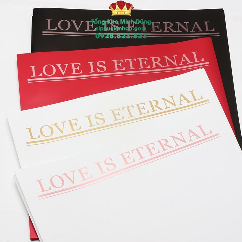Giấy 1 Mặt Họa Tiết Love Is Enternal Cao Cấp - Sỉ Phụ Kiện Hoa Giấy 1 Mặt Họa Tiết Love Is Enternal Cao Cấp