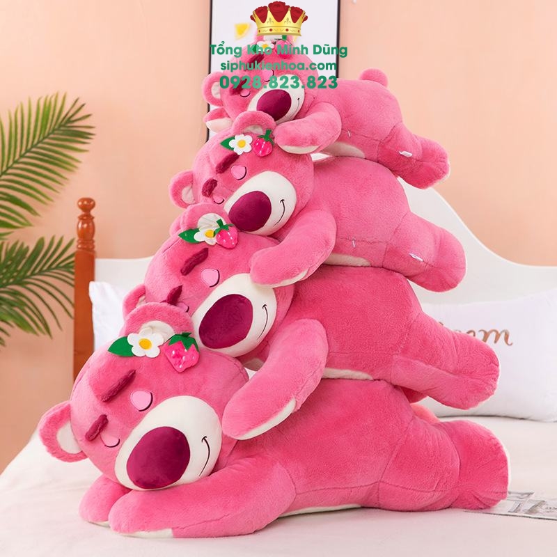 Gấu Dâu Nằm Size Vừa Cao Cấp (35 Cm) - Sỉ Phụ Kiện Hoa Gấu Dâu Nằm Size Vừa Cao Cấp (35 Cm) - Ảnh 2