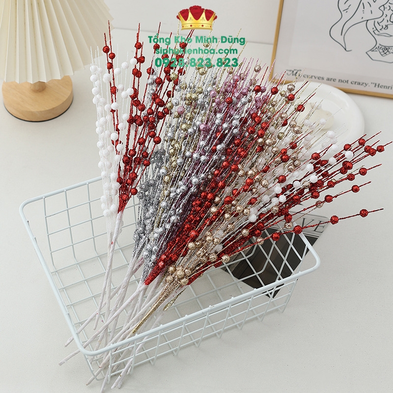 Cành Châu Nhỏ Trang Trí (set 10 cái) - Sỉ Phụ Kiện Hoa Cành Châu Nhỏ Trang Trí (set 10 cái) - Ảnh 2