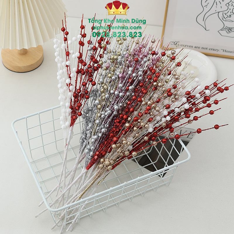 Cành Châu Nhỏ Trang Trí (set 10 cái) - Sỉ Phụ Kiện Hoa Cành Châu Nhỏ Trang Trí (set 10 cái) - Ảnh 2