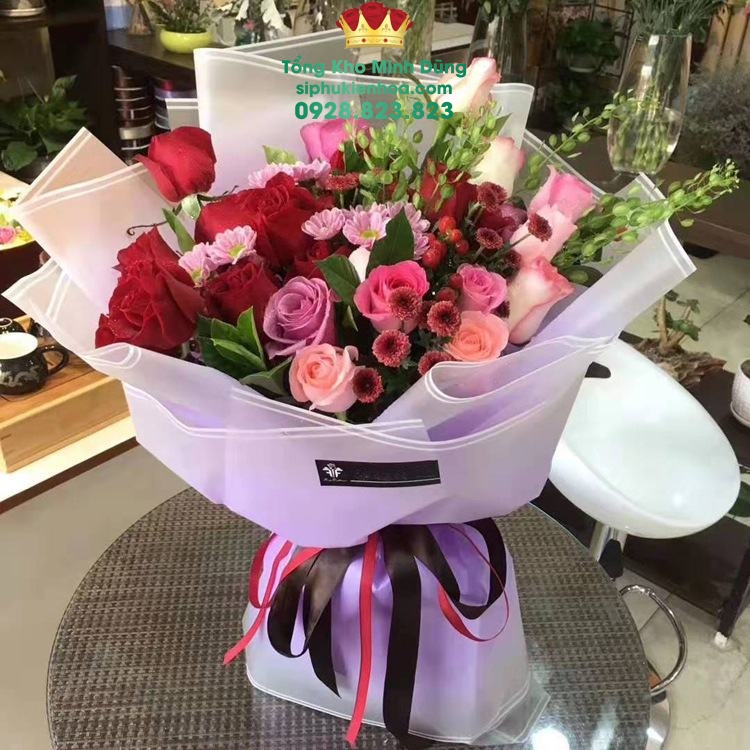 Giấy 1 Mặt Họa Tiết Viền Loang 2 Đầu Cao Cấp - Sỉ Phụ Kiện Hoa Giấy 1 Mặt Họa Tiết Viền Loang 2 Đầu Cao Cấp - Ảnh 3