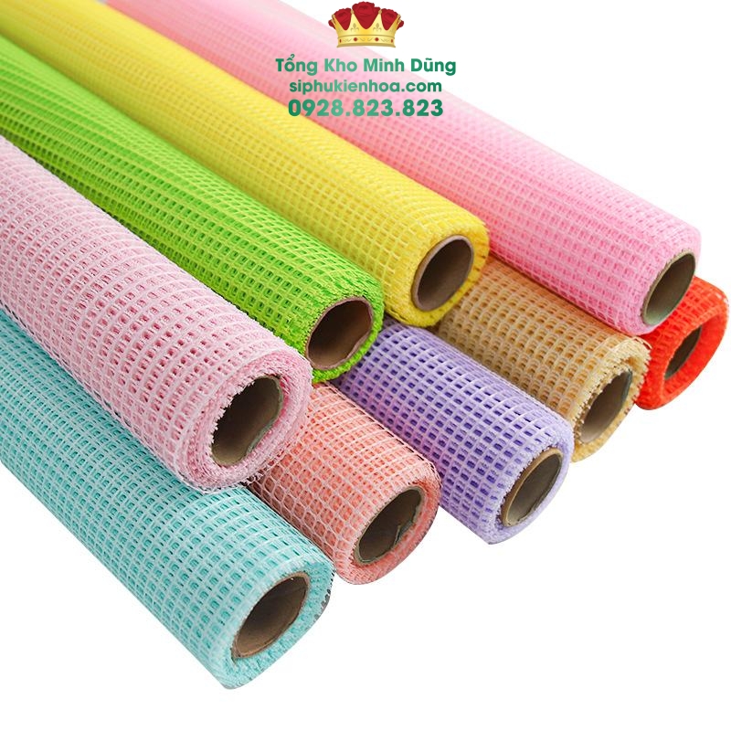 Lưới Ô Vuông Gói Hoa Cao Cấp - Sỉ Phụ Kiện Hoa Lưới Ô Vuông Gói Hoa Cao Cấp