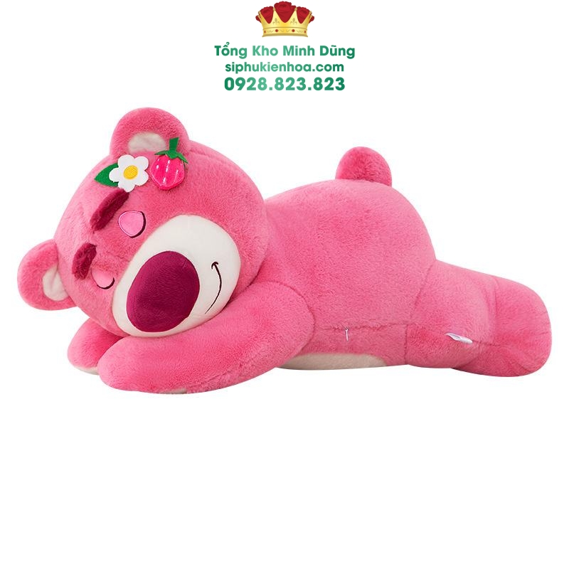 Gấu Dâu Nằm Size Vừa Cao Cấp (35 Cm) - Sỉ Phụ Kiện Hoa Gấu Dâu Nằm Size Vừa Cao Cấp (35 Cm)