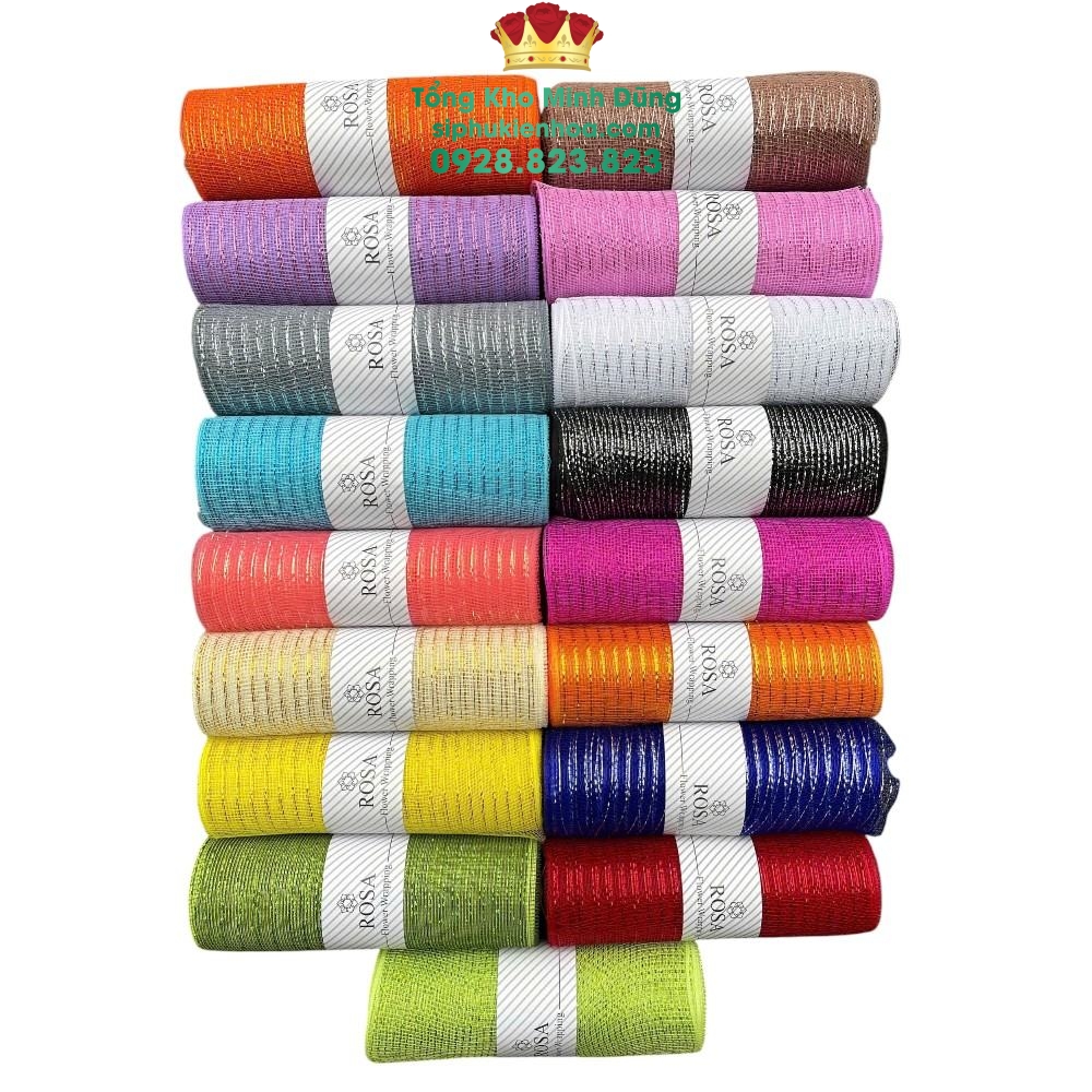 Cuộn Lưới Cứng Kim Tuyến Ngắn Cao Cấp (26Cm*10Yard) - Sỉ Phụ Kiện Hoa Cuộn Lưới Cứng Kim Tuyến Ngắn Cao Cấp (26Cm*10Yard)