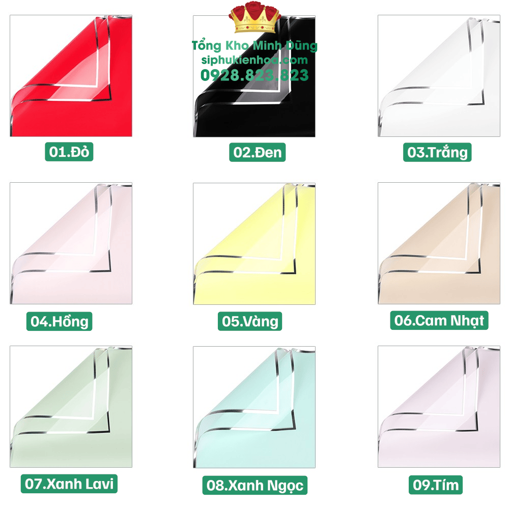 Giấy Kiếng Màu Viền Bạc Cao Cấp - Sỉ Phụ Kiện Hoa Giấy Kiếng Màu Viền Bạc Cao Cấp - Ảnh 6