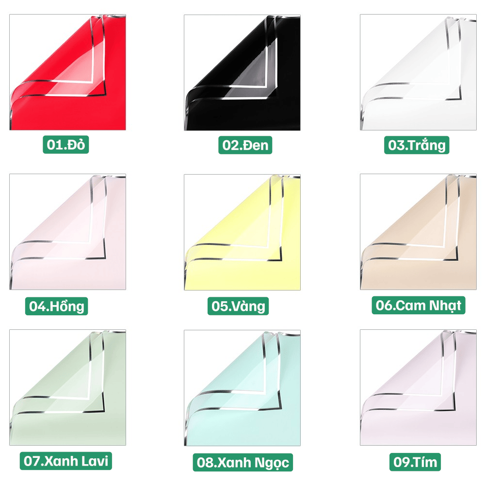 Giấy Kiếng Màu Viền Bạc Cao Cấp - Sỉ Phụ Kiện Hoa Giấy Kiếng Màu Viền Bạc Cao Cấp - Ảnh 6