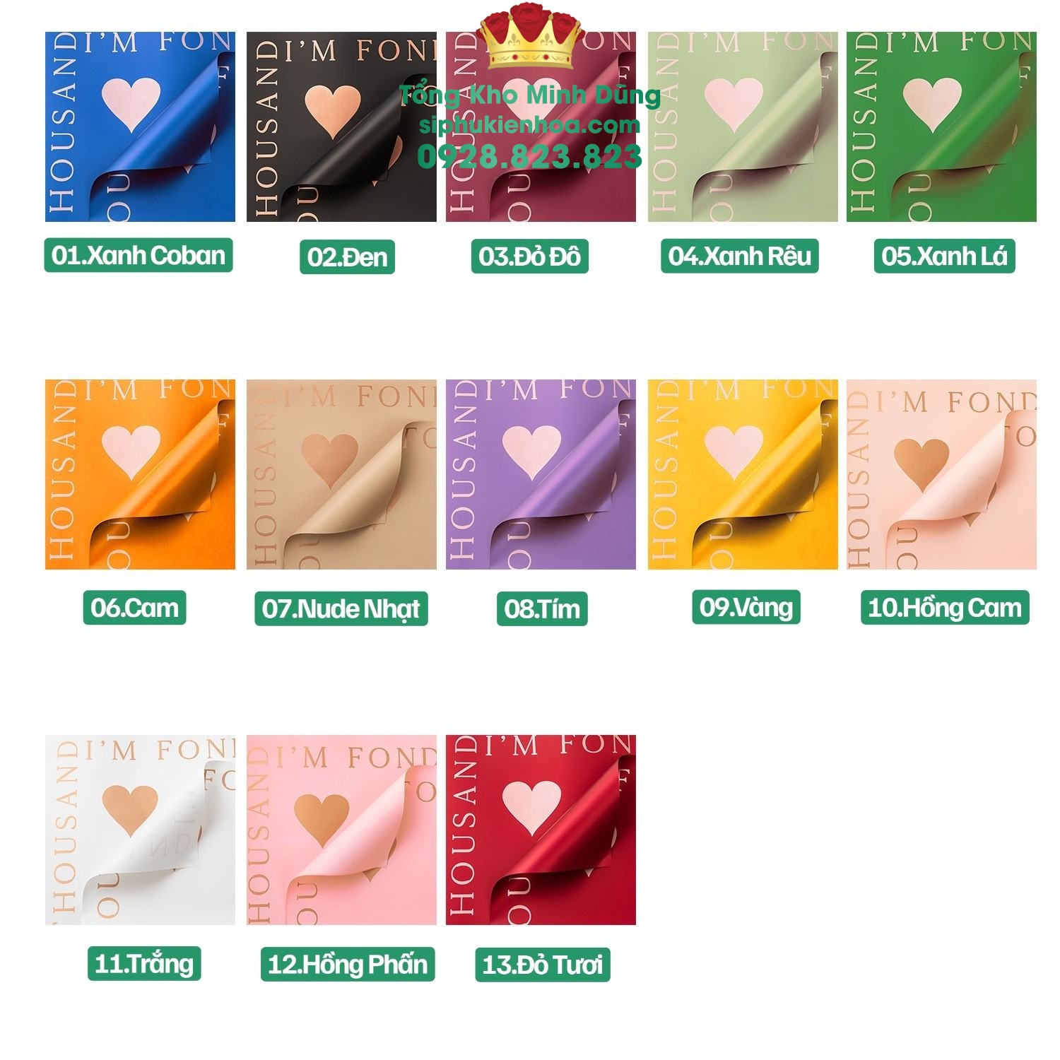 Giấy 1 Mặt Họa Tiết Viền Chữ Love Thousand Cao Cấp - Sỉ Phụ Kiện Hoa Giấy 1 Mặt Họa Tiết Viền Chữ Love Thousand Cao Cấp - Ảnh 5