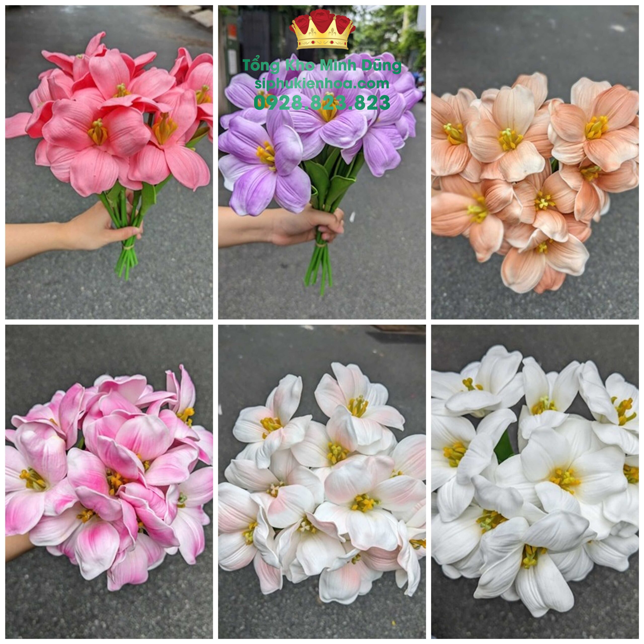 Set 10 Bông Tuylip Nở Cao Cấp - Sỉ Phụ Kiện Hoa Set 10 Bông Tuylip Nở Cao Cấp