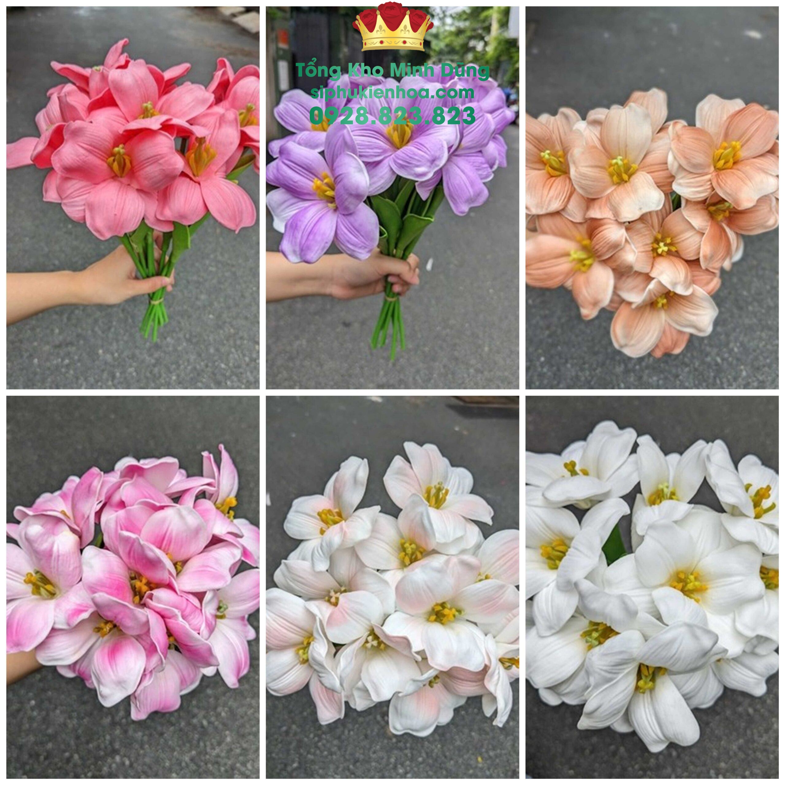 Set 10 Bông Tuylip Nở Cao Cấp - Sỉ Phụ Kiện Hoa Set 10 Bông Tuylip Nở Cao Cấp