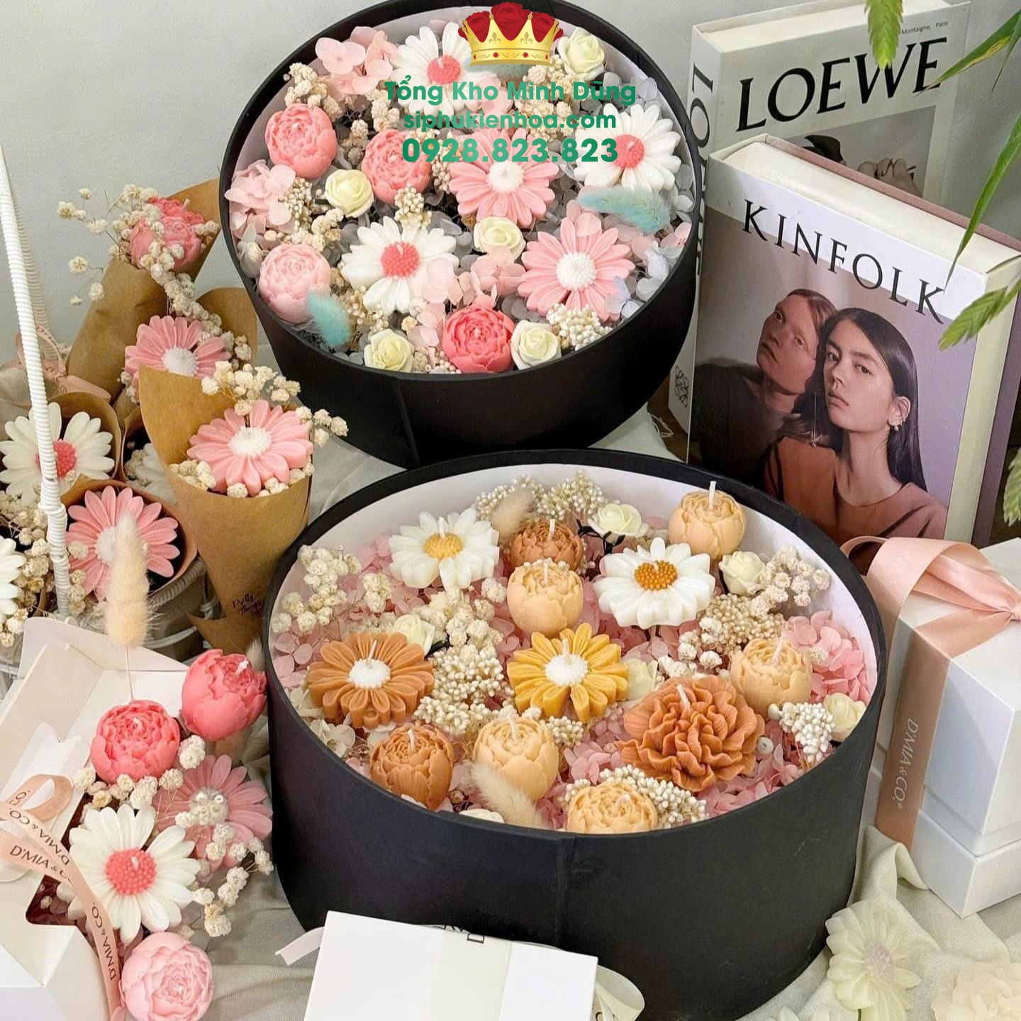 Set 3H Trụ Tròn Nắp Mika Cao Cấp - Sỉ Phụ Kiện Hoa Set 3H Trụ Tròn Nắp Mika Cao Cấp - Ảnh 2