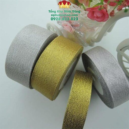 Ruy Băng Kim Tuyến 4Cm Cao Cấp - Sỉ Phụ Kiện Hoa Ruy Băng Kim Tuyến 4Cm Cao Cấp