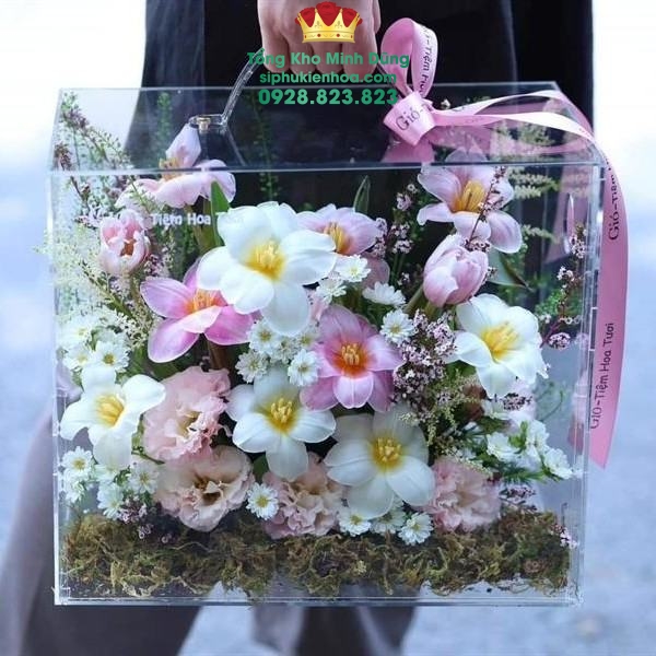 Hộp Mika Trong Cao Cấp - Sỉ Phụ Kiện Hoa Hộp Mika Trong Cao Cấp - Ảnh 2