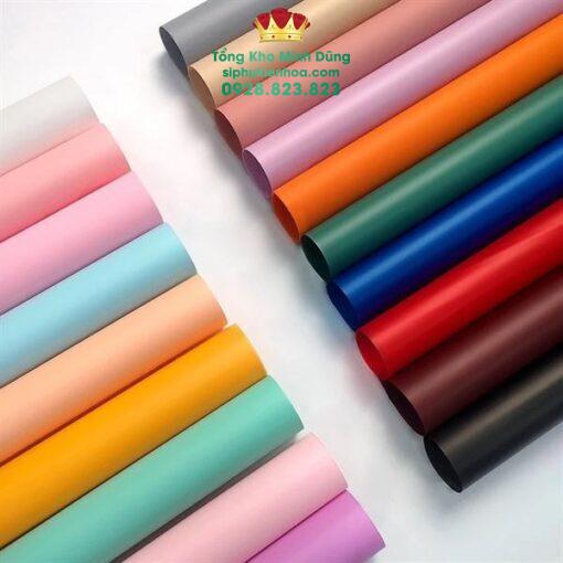 Giấy 1M Bóng Mờ Trơn Gói Hoa Cao Cấp