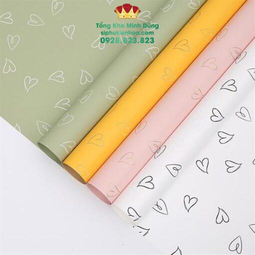 Giấy 1 Mặt Họa Tiết Tim Rỗng Cao Cấp - Ảnh 5