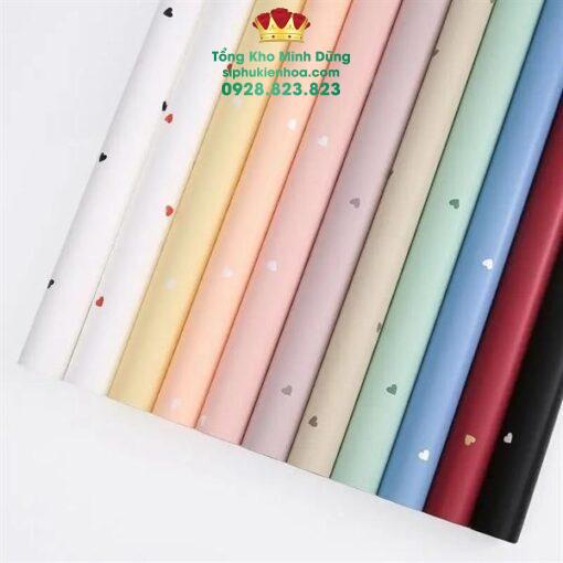 Giấy 1 Mặt Họa Tiết Tim Nhỏ Cao Cấp