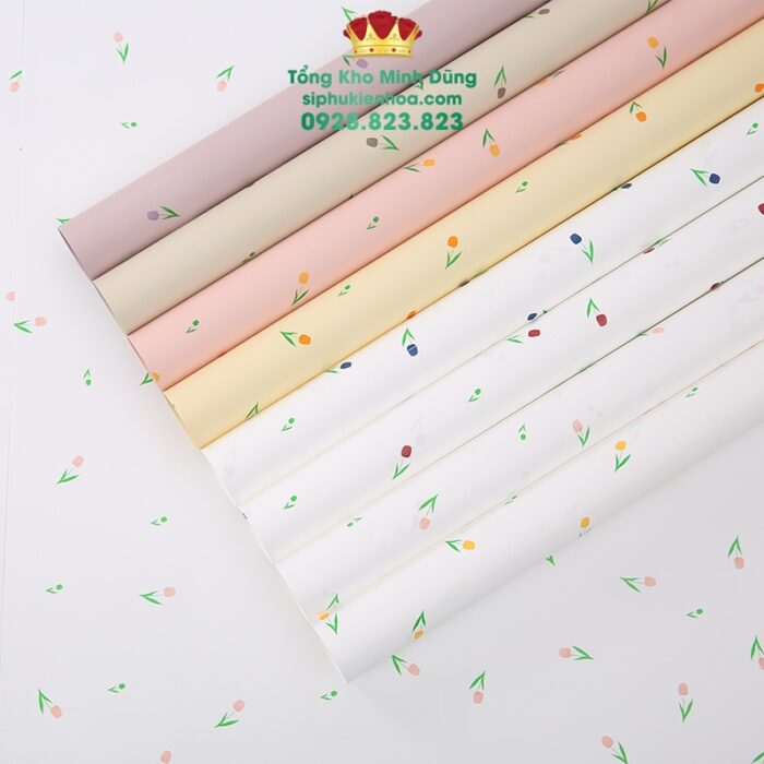 Giấy 1 Mặt Họa Tiết Tulip Cao Cấp