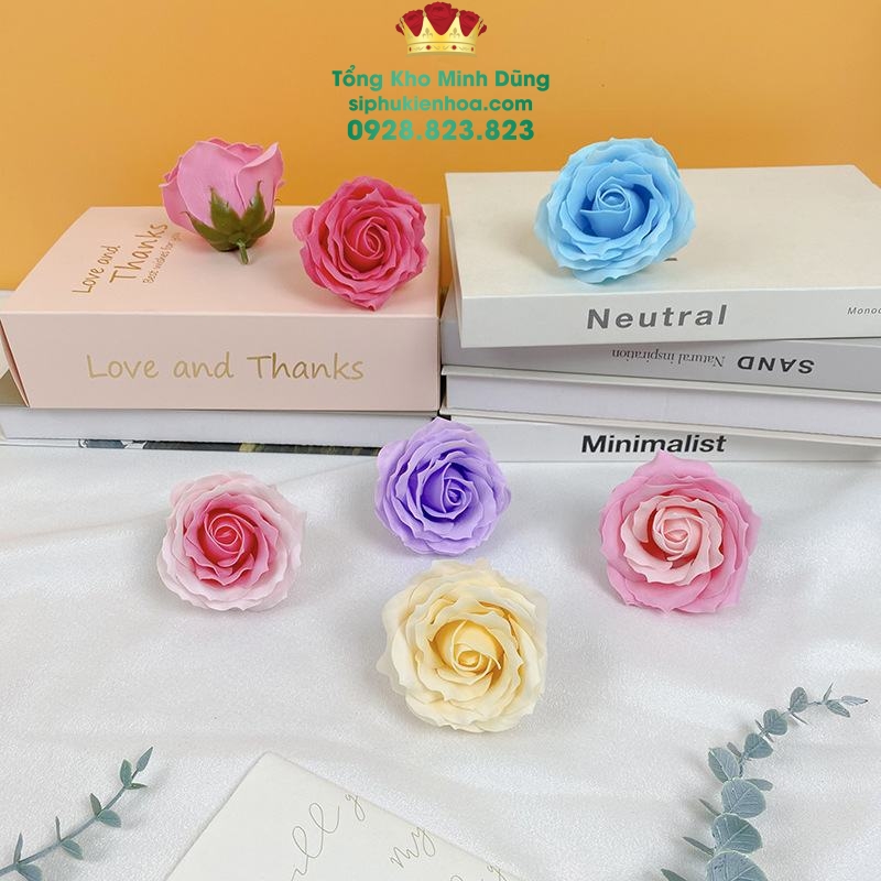 Đầu Bông 7L Cánh Tim Cao Cấp (Hộp 25Bông) - Sỉ Phụ Kiện Hoa Đầu Bông 7L Cánh Tim Cao Cấp (Hộp 25Bông) - Ảnh 3