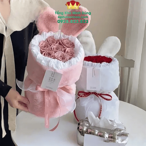 Tai Thỏ Cao Cấp Loại Dài 50X75 (1 Bộ) - Sỉ Phụ Kiện Hoa Tai Thỏ Cao Cấp Loại Dài 50X75 (1 Bộ) - Ảnh 2