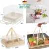 Hộp Đựng Hoa Quả Ft Fresh Có Quai Xách Màu Kem Cao Cấp (Set 5 Cái) - Sỉ Phụ Kiện Hoa Hộp Đựng Hoa Quả Ft Fresh Có Quai Xách Màu Kem Cao Cấp (Set 5 Cái) - Sỉ Phụ Kiện Hoa