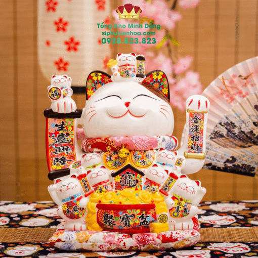 Mèo Thần Tài Cao Cấp Size 32cm