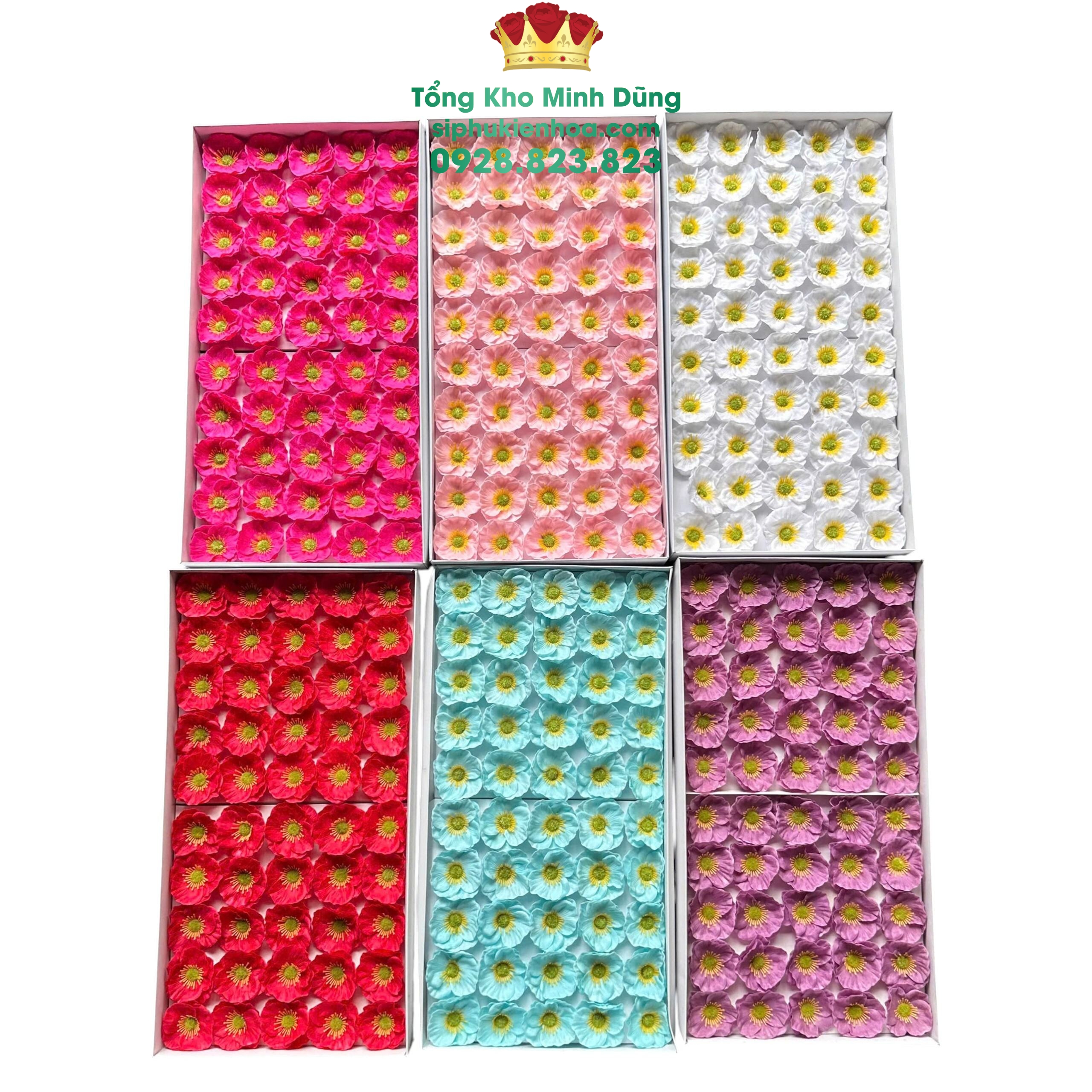 Hoa Sáp Anh Anh Cao Cấp (Hộp 50 Bông) - Sỉ Phụ Kiện Hoa Hoa Sáp Anh Anh Cao Cấp (Hộp 50 Bông)