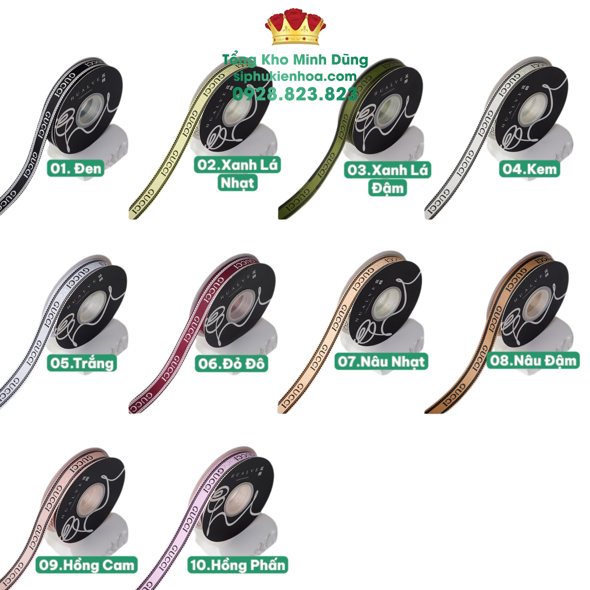 Ruy Băng 2Cm Chữ Gucci Cao Cấp - Sỉ Phụ Kiện Hoa Ruy Băng 2Cm Chữ Gucci Cao Cấp - Ảnh 3